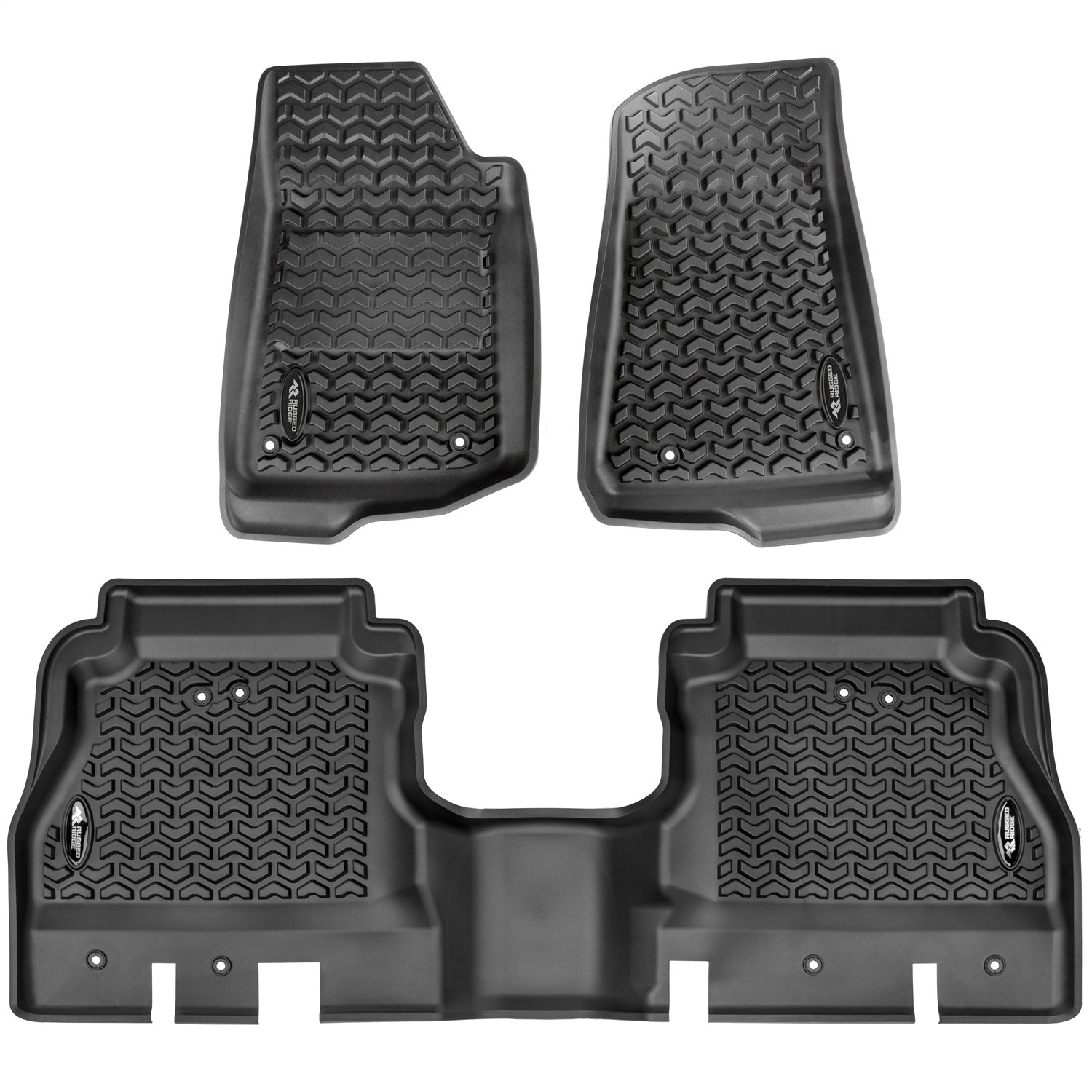 Rugged Ridge 12987.44 Floor Liner Kit; Front/Rear; Black; Rugged Ridge 12987.44
