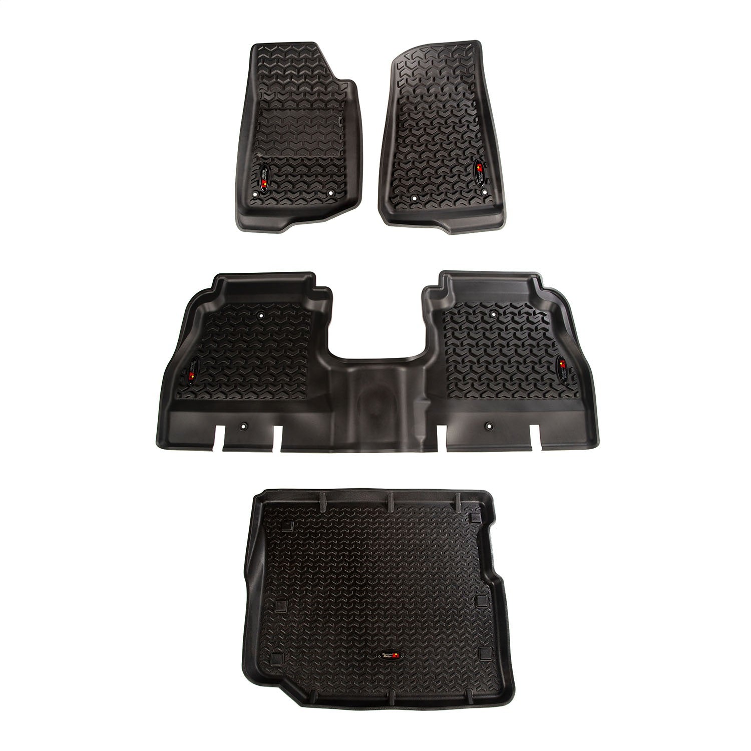 Rugged Ridge 12988.05 Floor Liner Kit; Front Rear and Cargo Area; Black; Rugged Ridge 12988.05