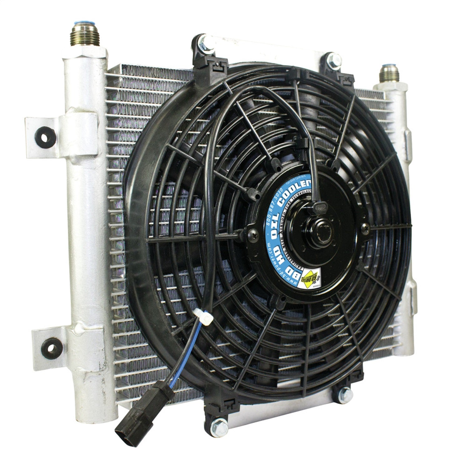 BD Diesel 1300611 Xtruded Auxiliary Transmission Oil Cooler; Incl. Fan; -10 JIC Male Connection; BD Diesel 1300611