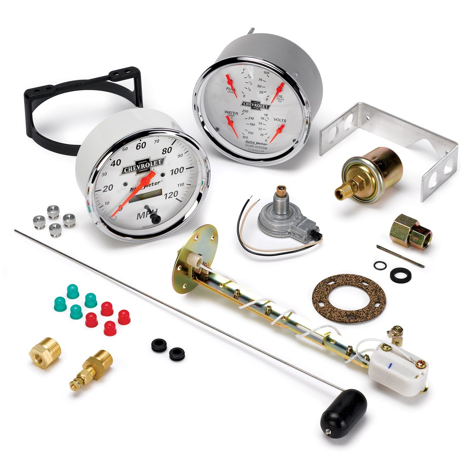AutoMeter 1303-00408 GAUGE KIT; 2 PC.; QUAD/SPEEDOMETER; 5in.; CHEVROLET HERITAGE BOWTIE AutoMeter 1303-00408