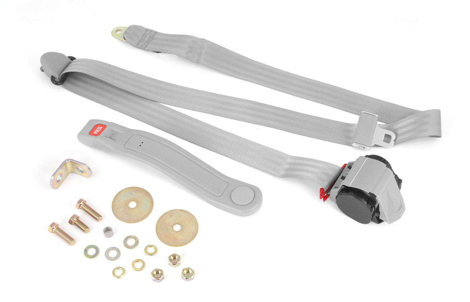 Omix 13202.32 Seat Belt; 3 Point; Gray; Belt Mounting Hardware Included; Omix 13202.32