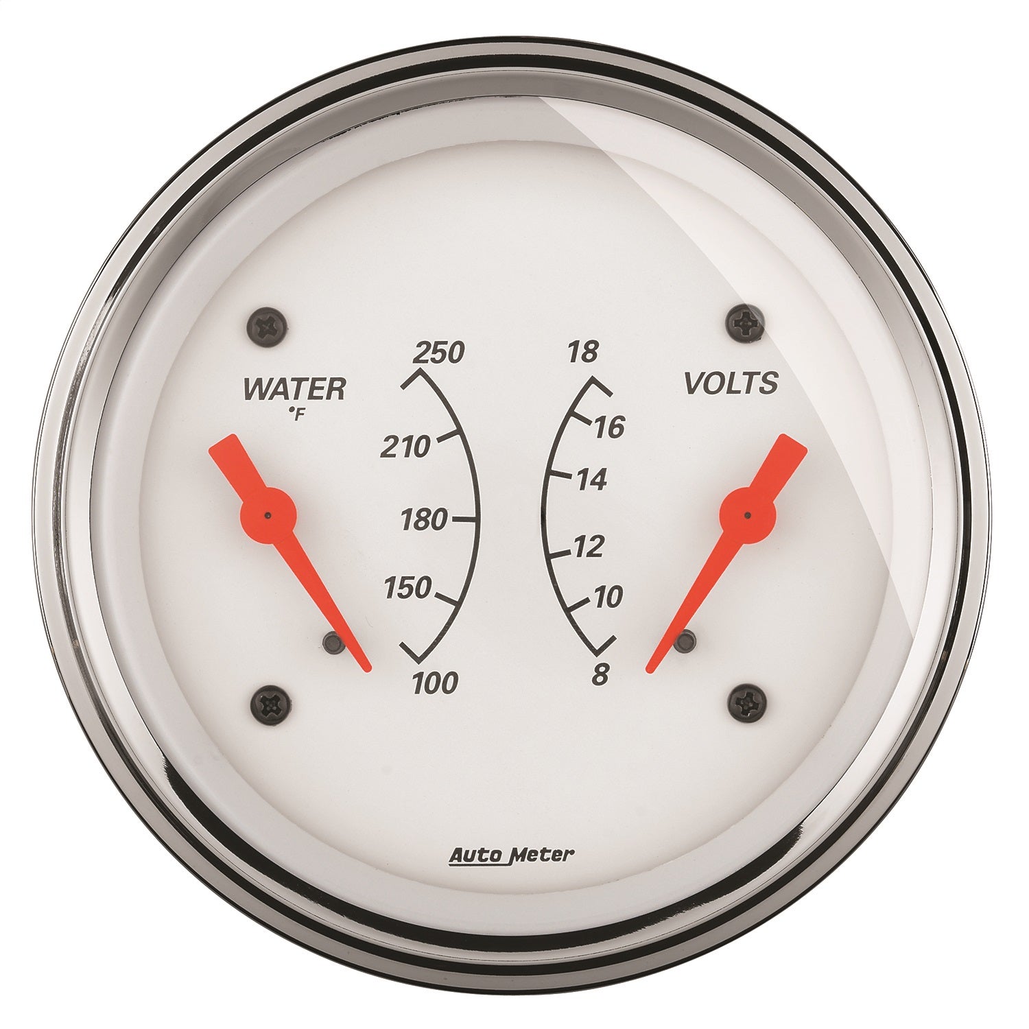 AutoMeter 1330 GAUGE; DUAL; WTMP/VOLT; 3 3/8in.; 250deg.F/18V; ELEC; ARCTIC WHITE AutoMeter 1330