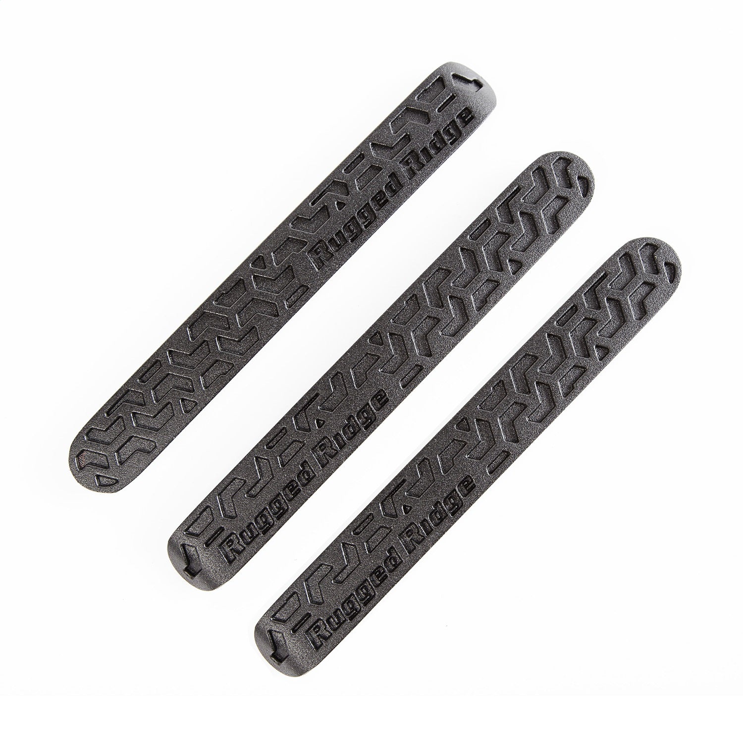 Rugged Ridge 13311.48 Door Handle Insert; Front; 3 pc.; Black Tread; Aluminum; Rugged Ridge 13311.48