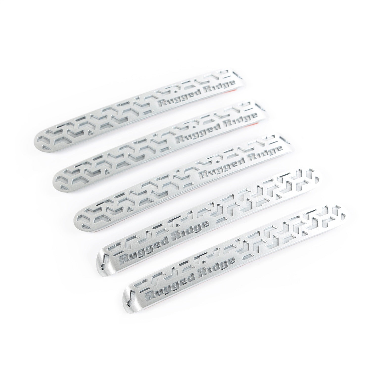 Rugged Ridge 13311.51 Door Handle Insert; Front; 5 pc.; Brushed Tread; Rugged Ridge 13311.51