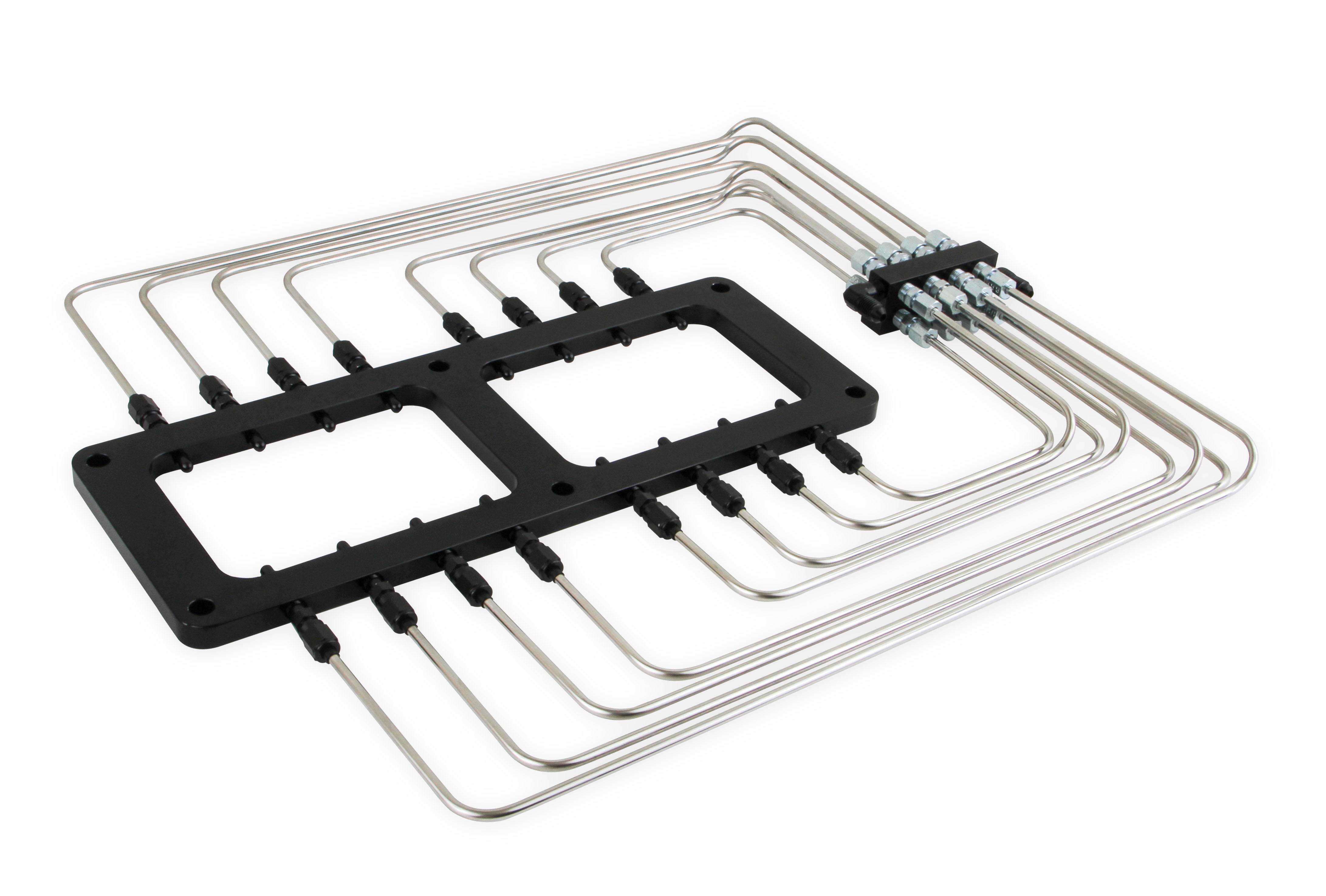 NOS Supercharger Black Injector Plate with Black Plumbing