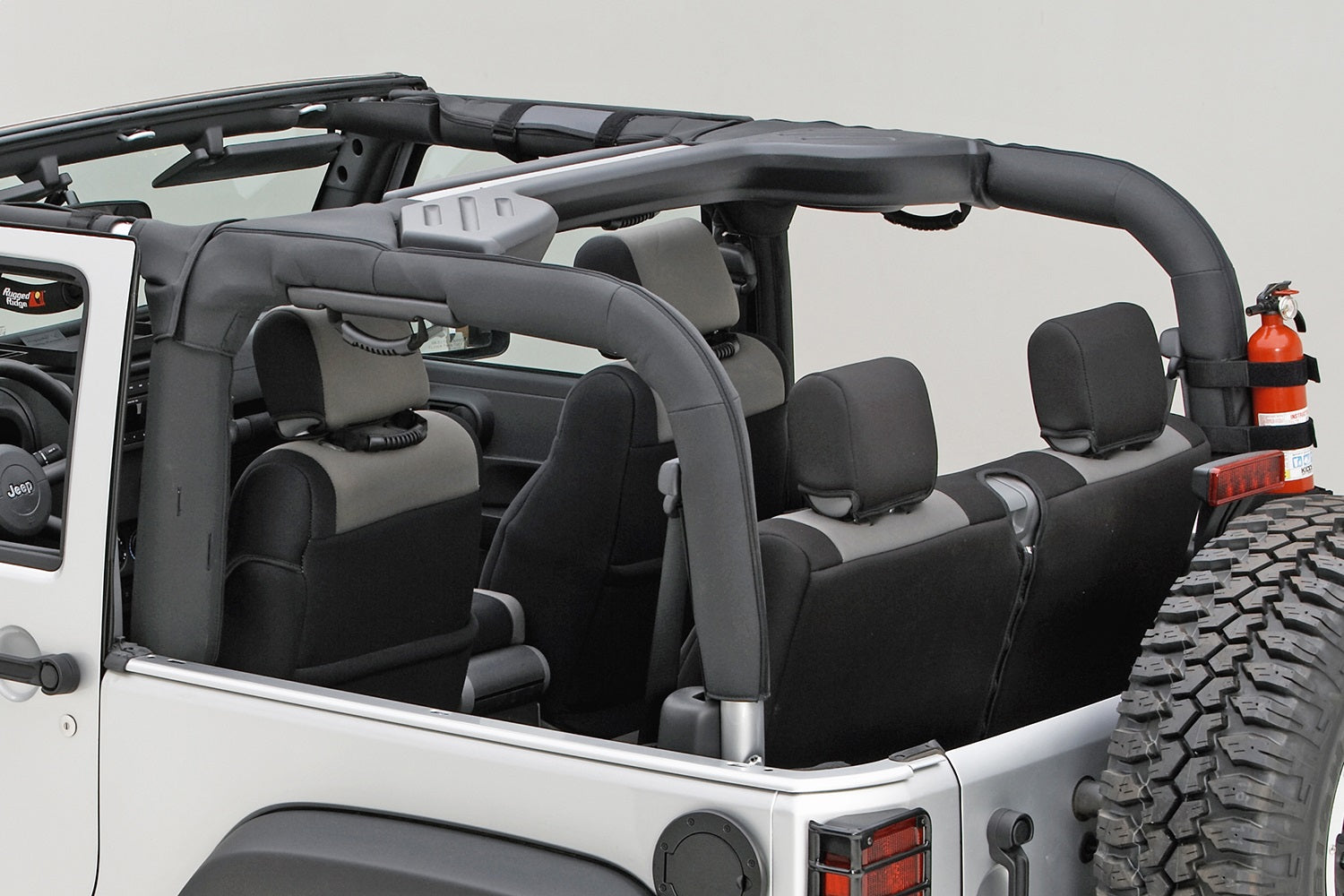 Rugged Ridge 13613.06 Roll Bar Cover Kit; Black Vinyl; Rugged Ridge 13613.06