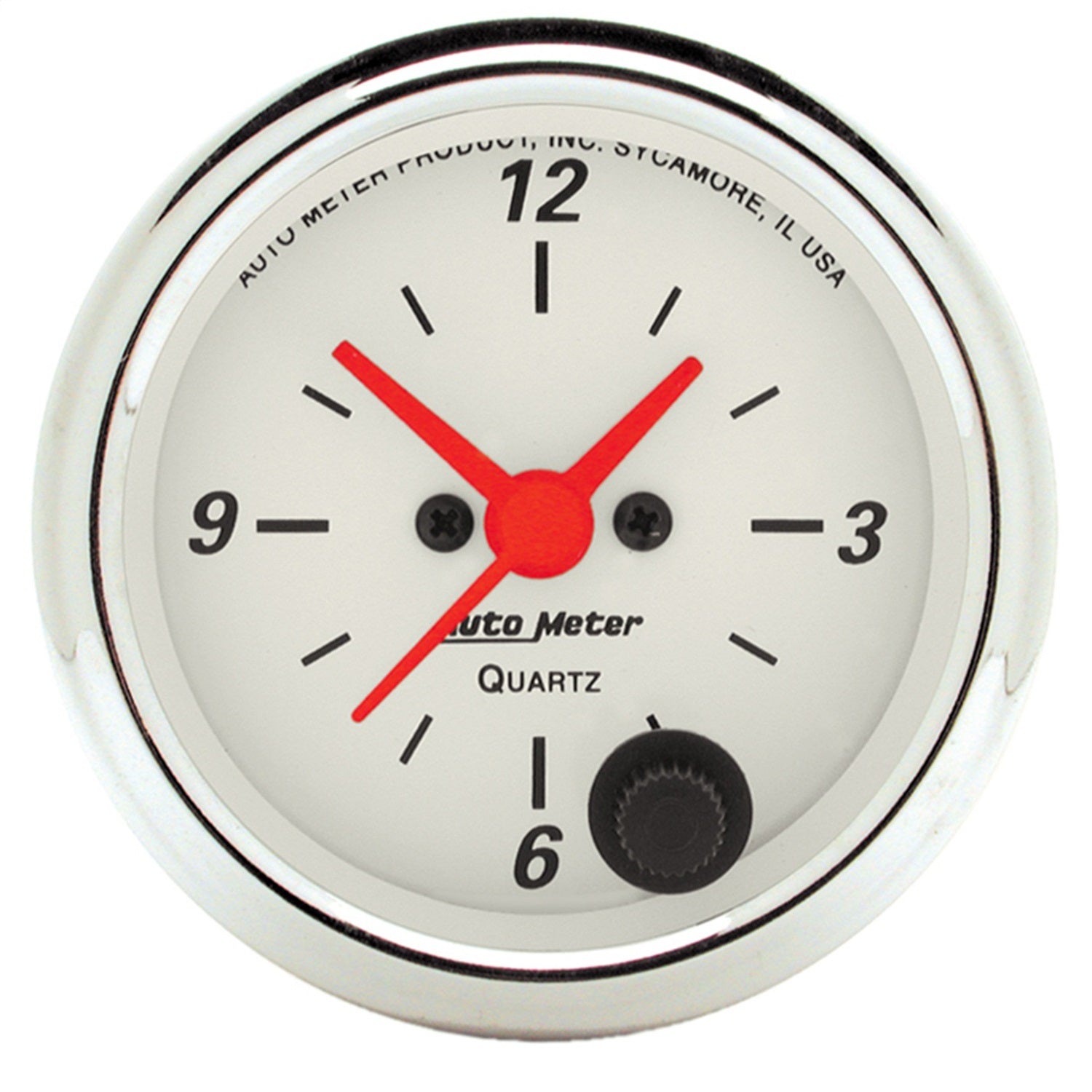 AutoMeter 1385 GAUGE; CLOCK; 2 1/16in.; 12HR; ANALOG; ARCTIC WHITE AutoMeter 1385