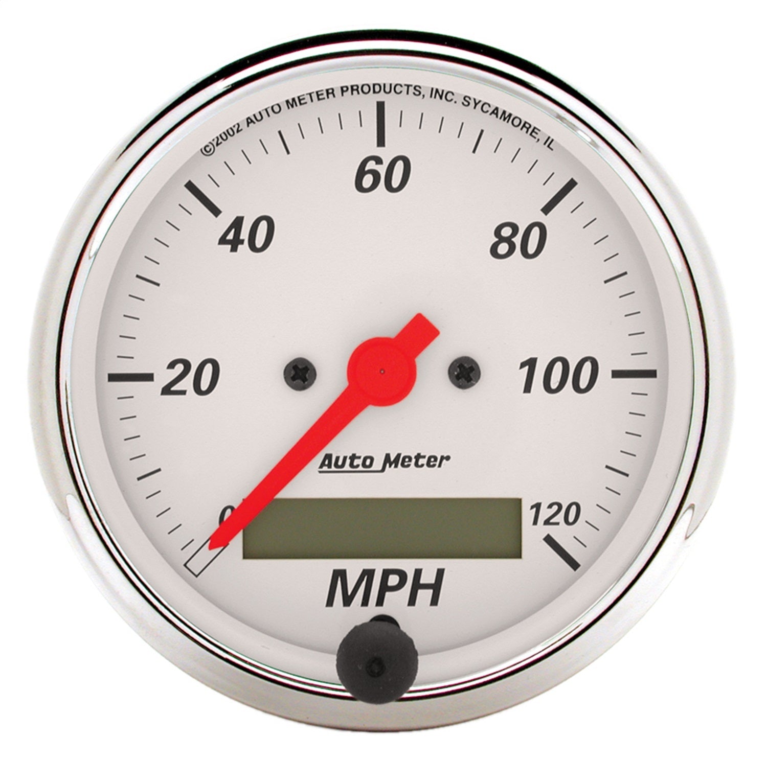 AutoMeter 1388 GAUGE; SPEEDOMETER; 3 1/8in.; 120MPH; ELEC. PROG. W/LCD ODO; ARCTIC WHITE AutoMeter 1388