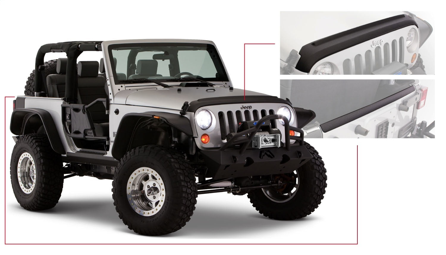 Bushwacker 14013 TrailArmor™ Hood/Tailgate Protector; OE Matte Black; Bushwacker 14013