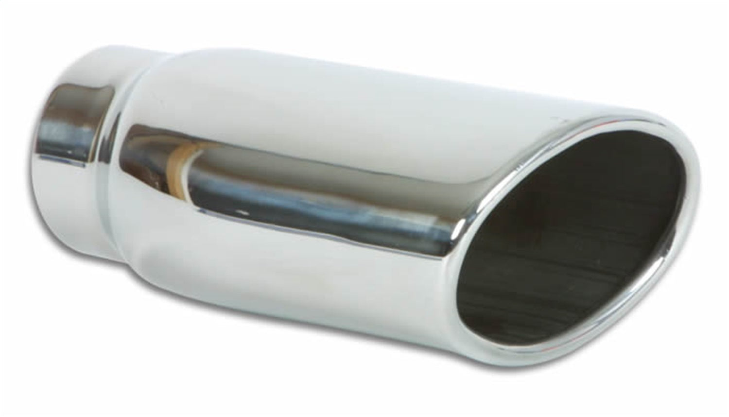 Vibrant Performance 1406 Oval Stainless Steel Tip; 4.5 in.; x 3 in.; Single Wall; Angle Cut; Vibrant Performance 1406