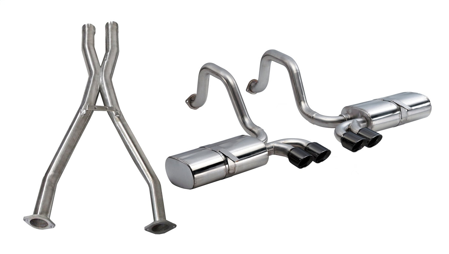Corsa Performance 14111CBBLK 2.5in. Cat-Back Dual Rear Exit with Twin 3.5in. Black PVD Pro-Series Tips Corsa Performance 14111CBBLK