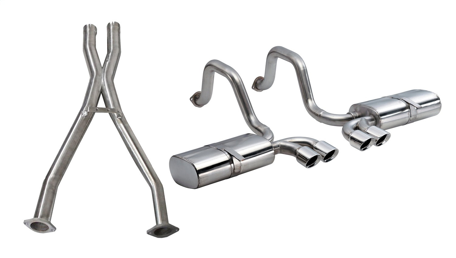 Corsa Performance 14111CB 2.5in. Cat-Back Dual Rear Exit with Twin 3.5in. Polished Pro-Series Tips Corsa Performance 14111CB