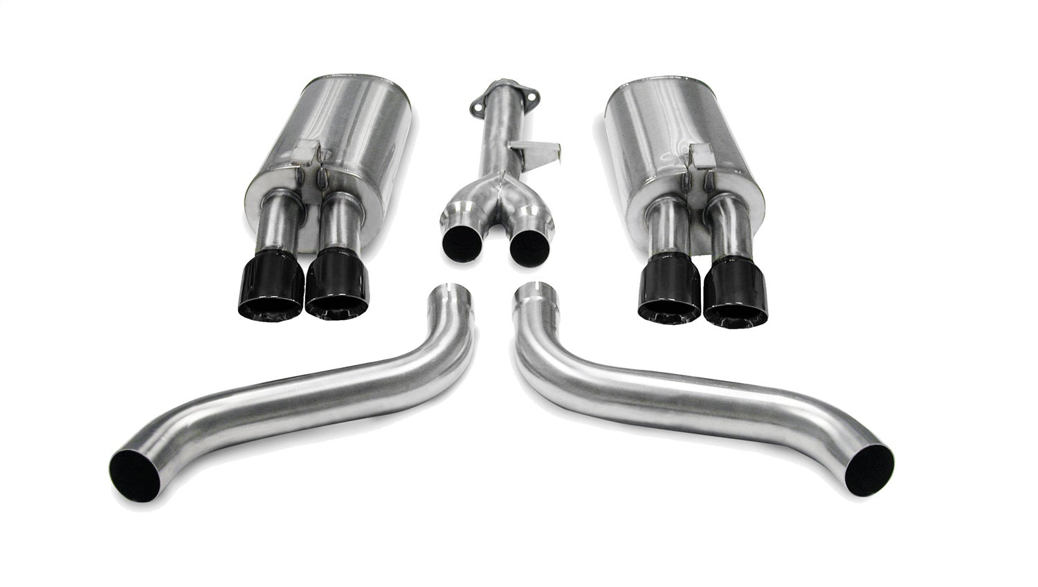 Corsa Performance 14115BLK 2.5in. Cat-Back Dual Rear Exit with Twin 3.5in. Black PVD Pro-Series Tips Corsa Performance 14115BLK