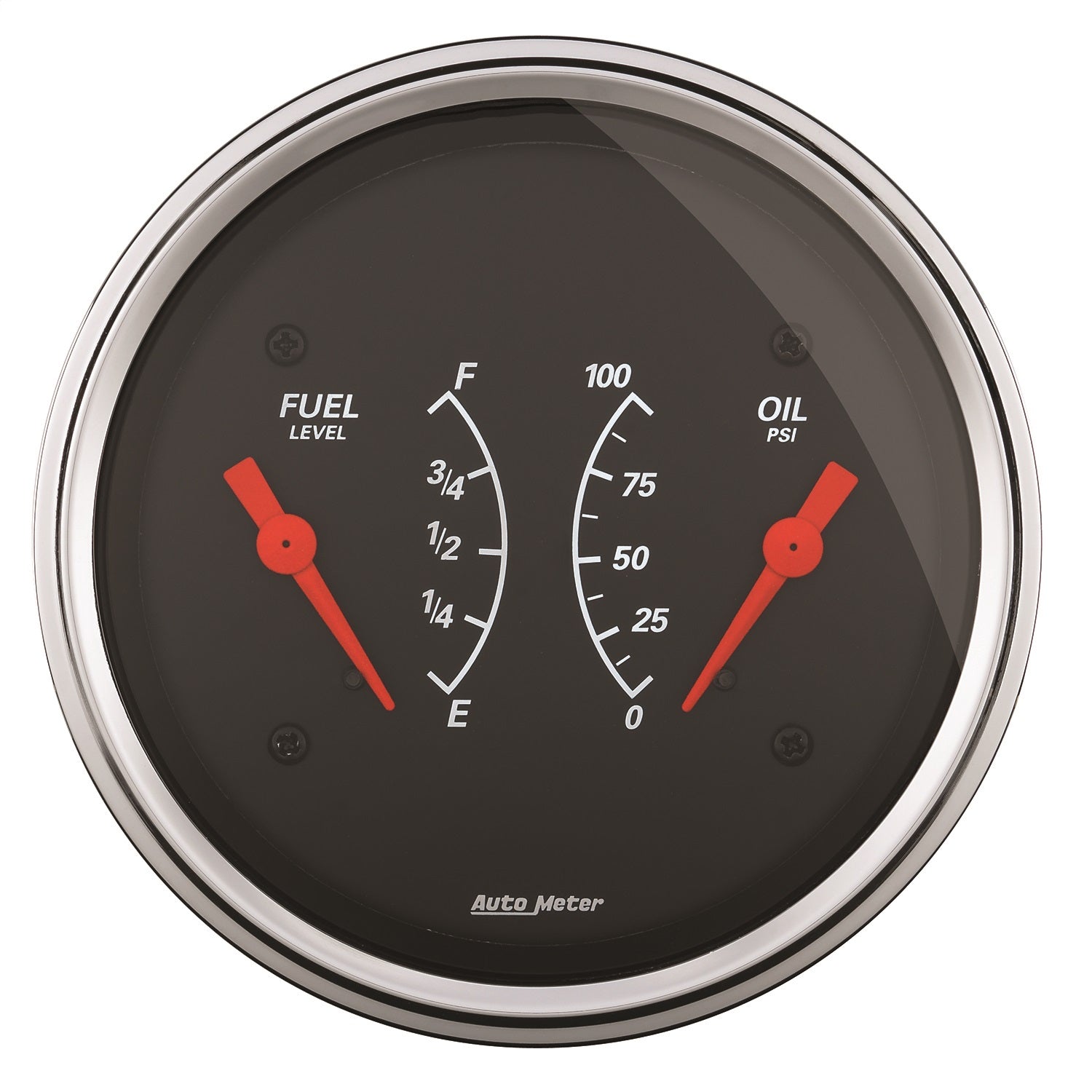AutoMeter 1413 GAUGE; DUAL; FUEL/OILP; 3 3/8in.; 240OE-33OF/100PSI; ELEC; DESIGNER BLACK AutoMeter 1413