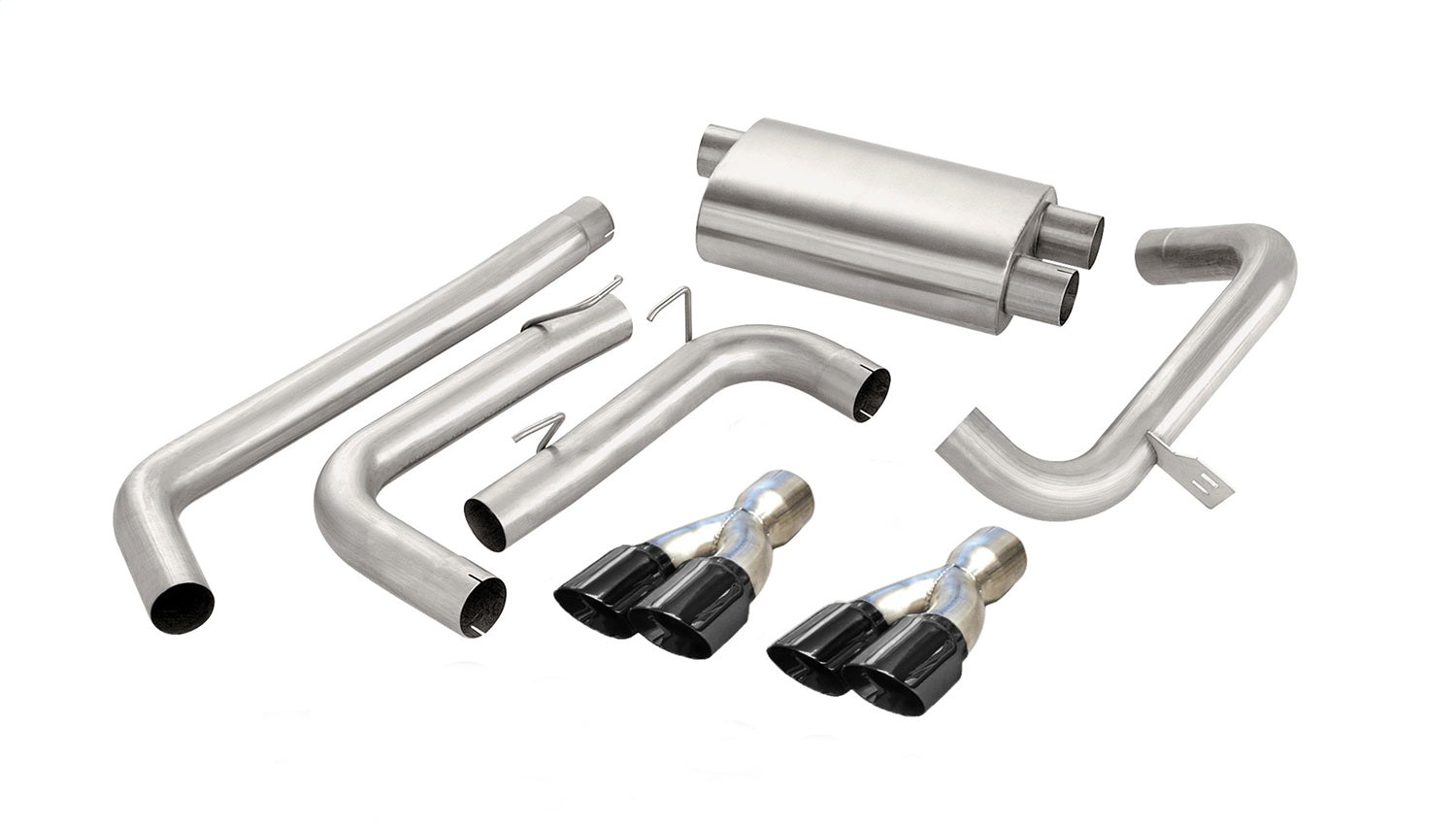 Corsa Performance 14143BLK 3.0in. Cat-Back Dual Rear Exit with Twin 3.5in. Black PVD Pro-Series Tips Corsa Performance 14143BLK