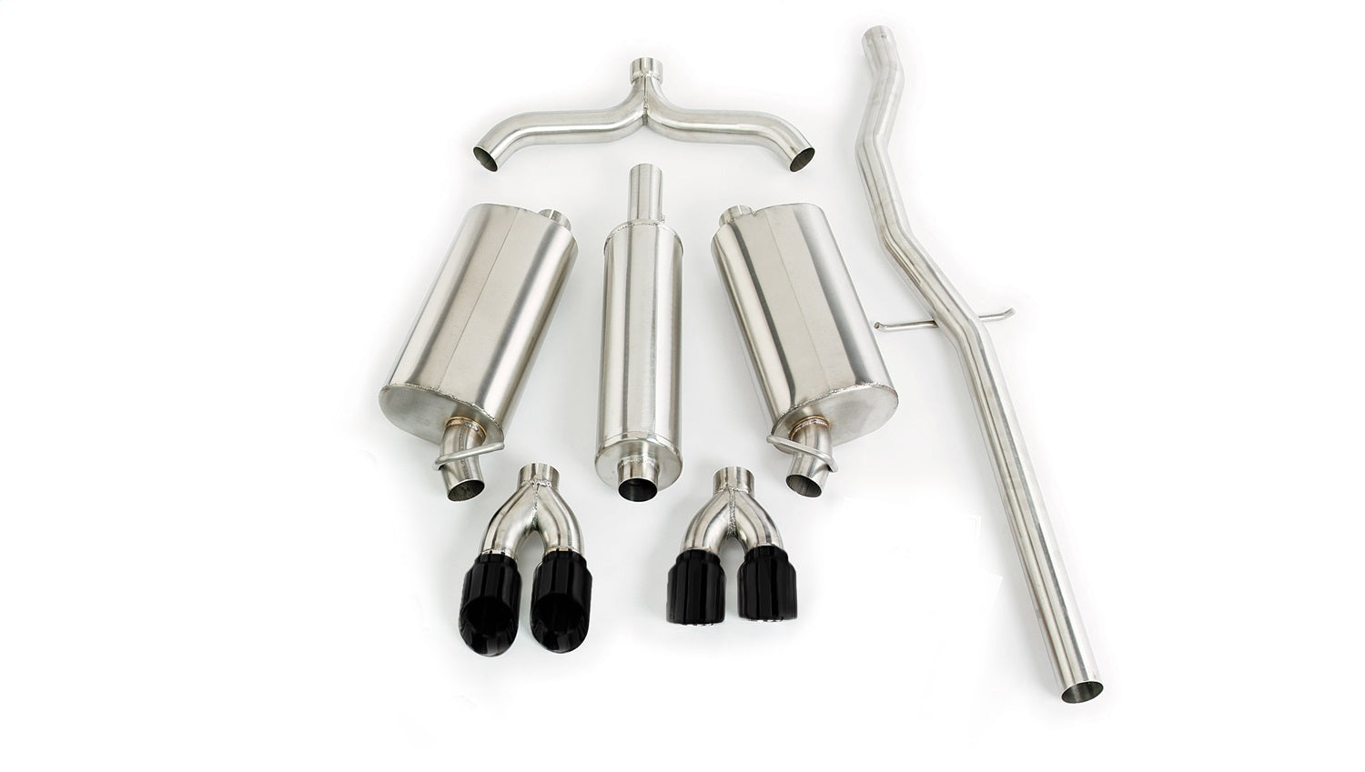 Corsa Performance 14150BLK 2.5in. Cat-Back Dual Rear Exit with Twin 3.5in. Black PVD Pro-Series Tips Corsa Performance 14150BLK