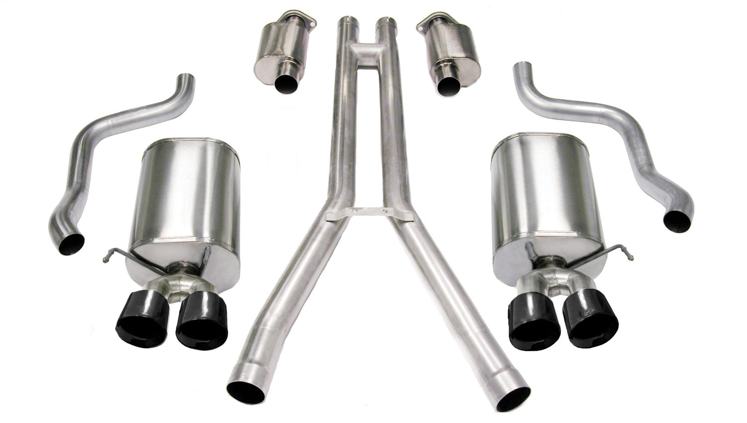 Corsa Performance 14156BLK 2.5in. Cat-Back Dual Rear Exit with Twin 3.5in. Black PVD Pro-Series Tips Corsa Performance 14156BLK