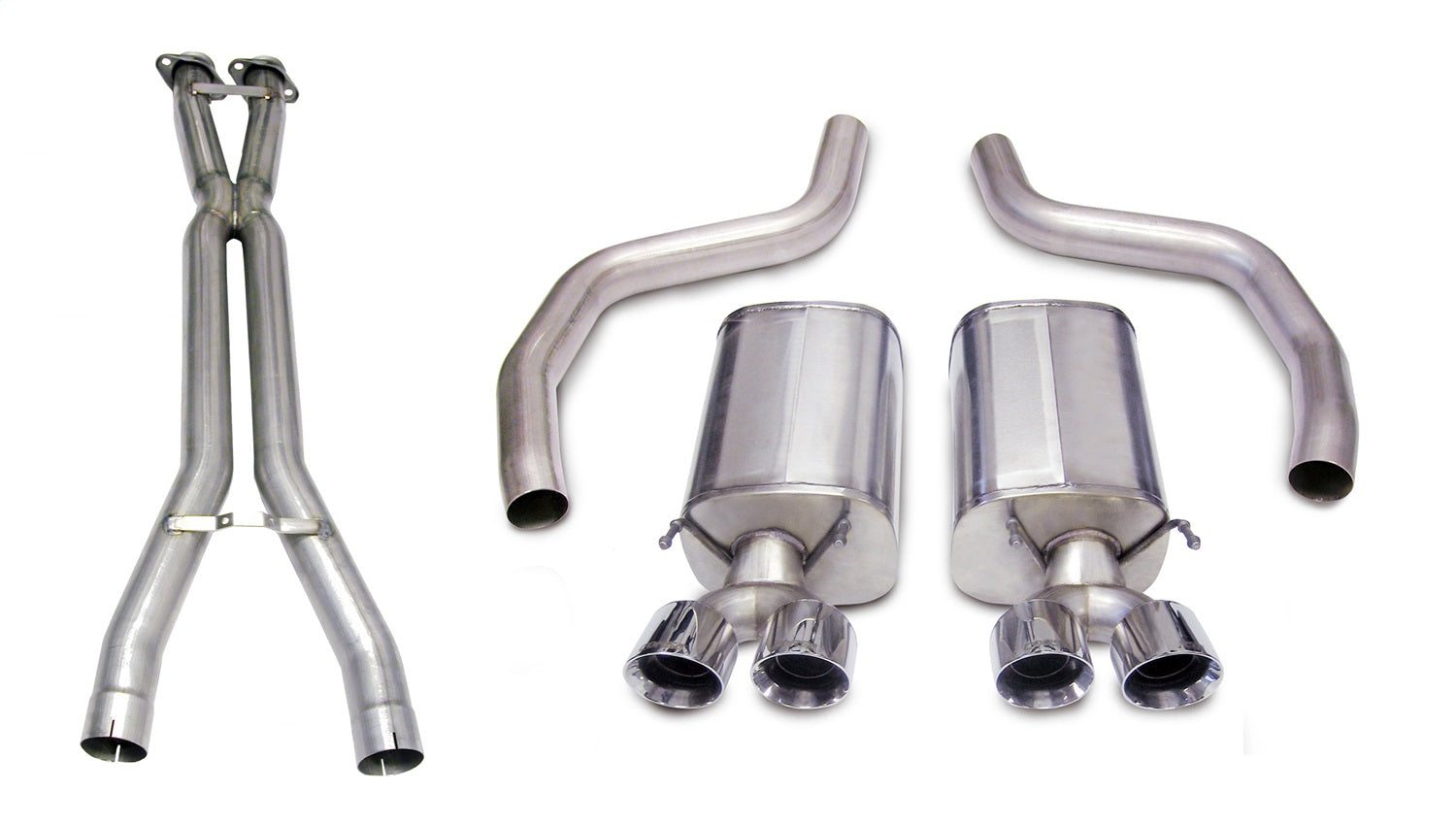 Corsa Performance 14164CB1 3.0in. Cat-Back Dual Rear Exit with Twin 4.0in. Polished Pro-Series Tips Corsa Performance 14164CB1