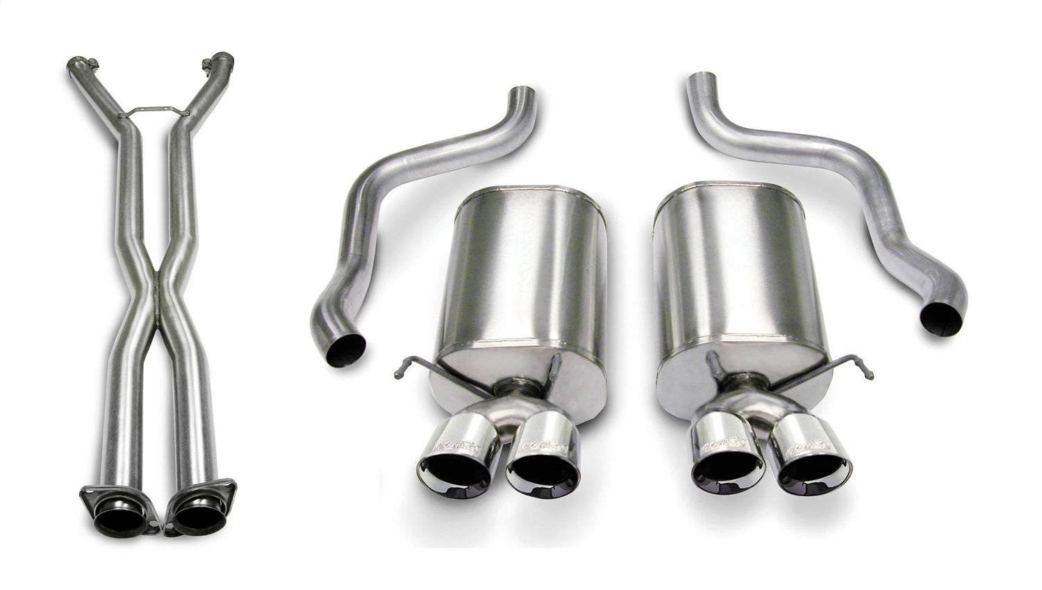 Corsa Performance 14169CB4 2.5in. Cat-Back Dual Rear Exit with Twin 3.5in. Polished Pro-Series Tips Corsa Performance 14169CB4