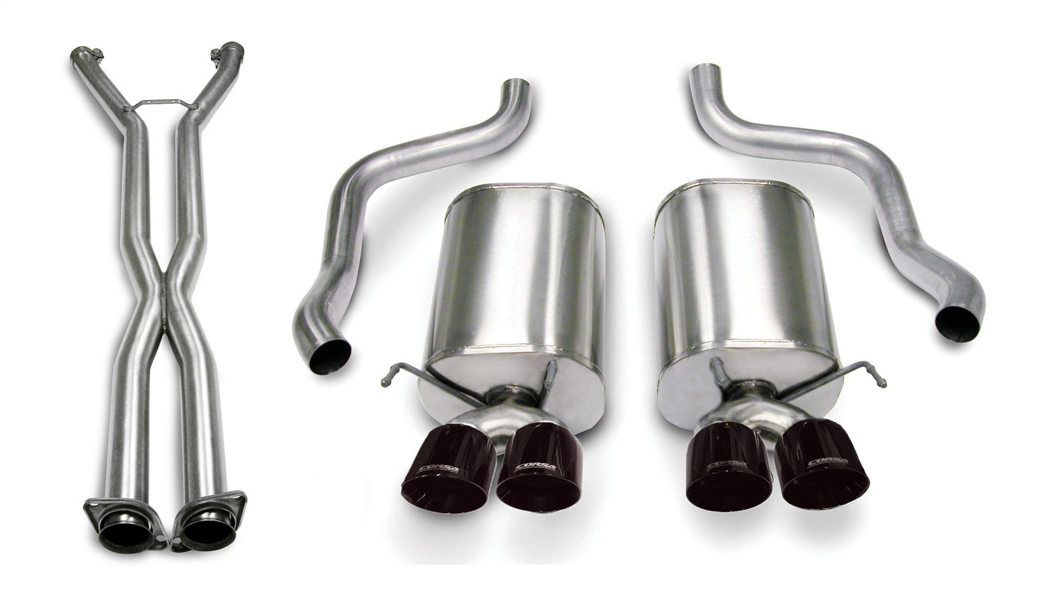 Corsa Performance 14169CB6BLK 2.5in. Cat-Back Dual Rear Exit with Twin 3.5in. Black PVD Pro-Series Tips Corsa Performance 14169CB6BLK