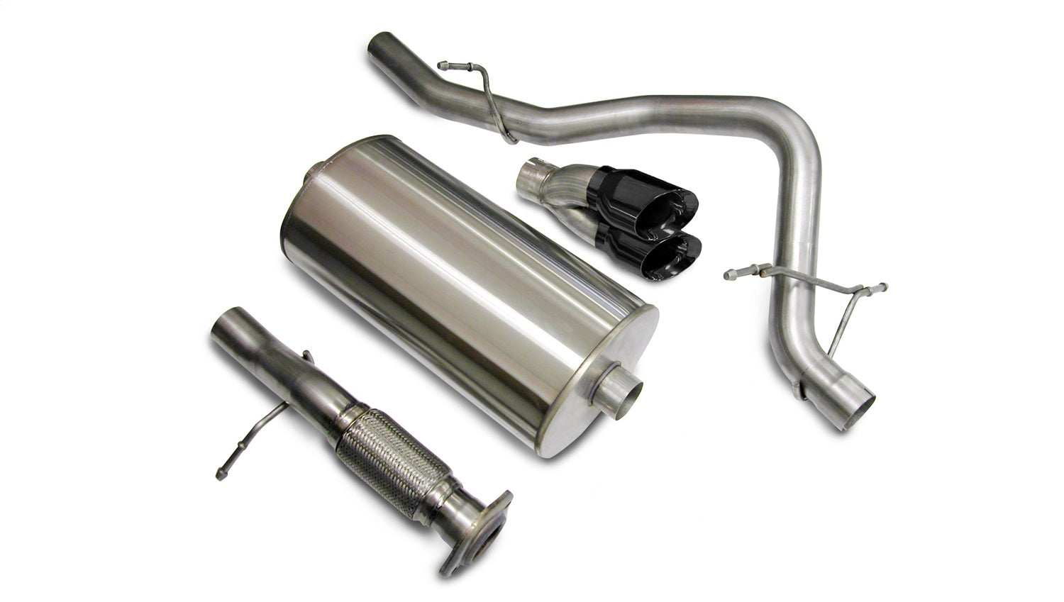 Corsa Performance 14207BLK 3.0in. Cat-Back Single Rear Exit with Twin 4.0in. Black PVD Pro-Series Tips Corsa Performance 14207BLK