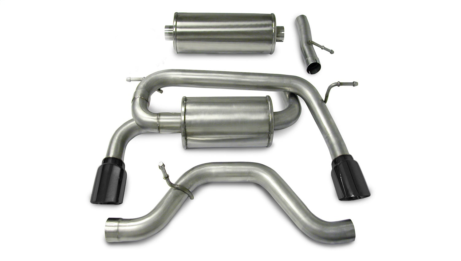 Corsa Performance 14212BLK 3.0in. Cat-Back Dual Rear Exit with Single 4.0in. Black PVD Pro-Series Tips Corsa Performance 14212BLK