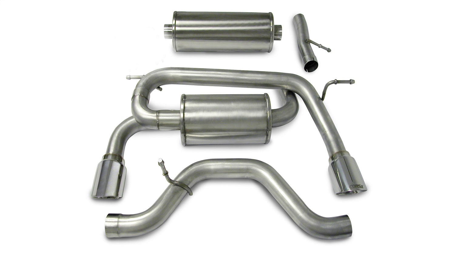Corsa Performance 14212 3.0in. Cat-Back Dual Rear Exit with Single 4.0in. Polished Pro-Series Tips Corsa Performance 14212