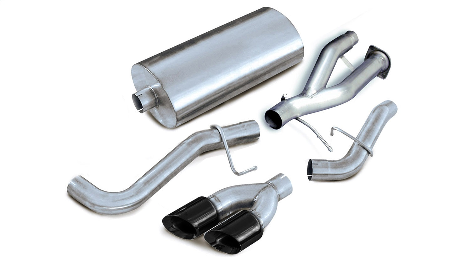 Corsa Performance 14222BLK 3.0in. Cat-Back Single Side Exit with Twin 4.0in. Black PVD Pro-Series Tips Corsa Performance 14222BLK
