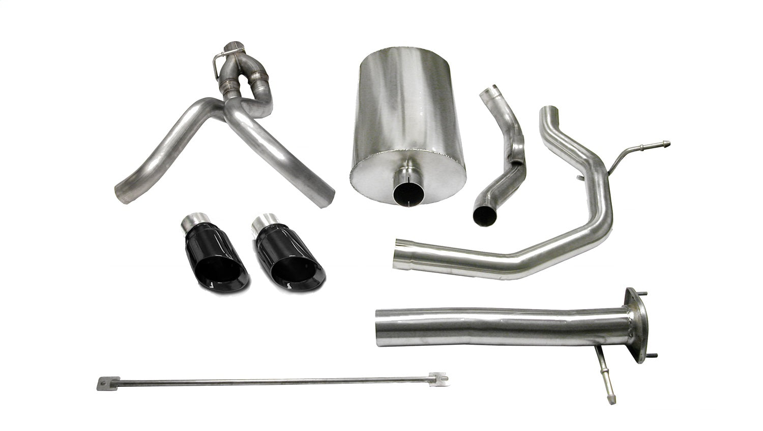 Corsa Performance 14254BLK 3.0in. Cat-Back Dual Rear Exit with Single 4.0in. Black PVD Pro-Series Tips Corsa Performance 14254BLK