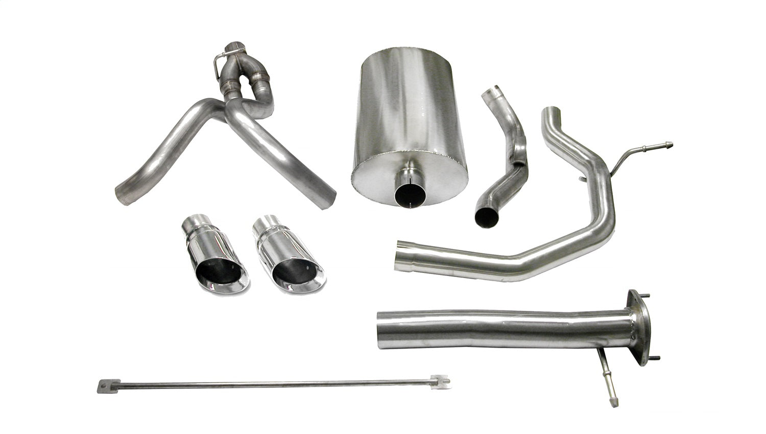 Corsa Performance 14254 3.0in. Cat-Back Dual Rear Exit with Single 4.0in. Polished Pro-Series Tips Corsa Performance 14254