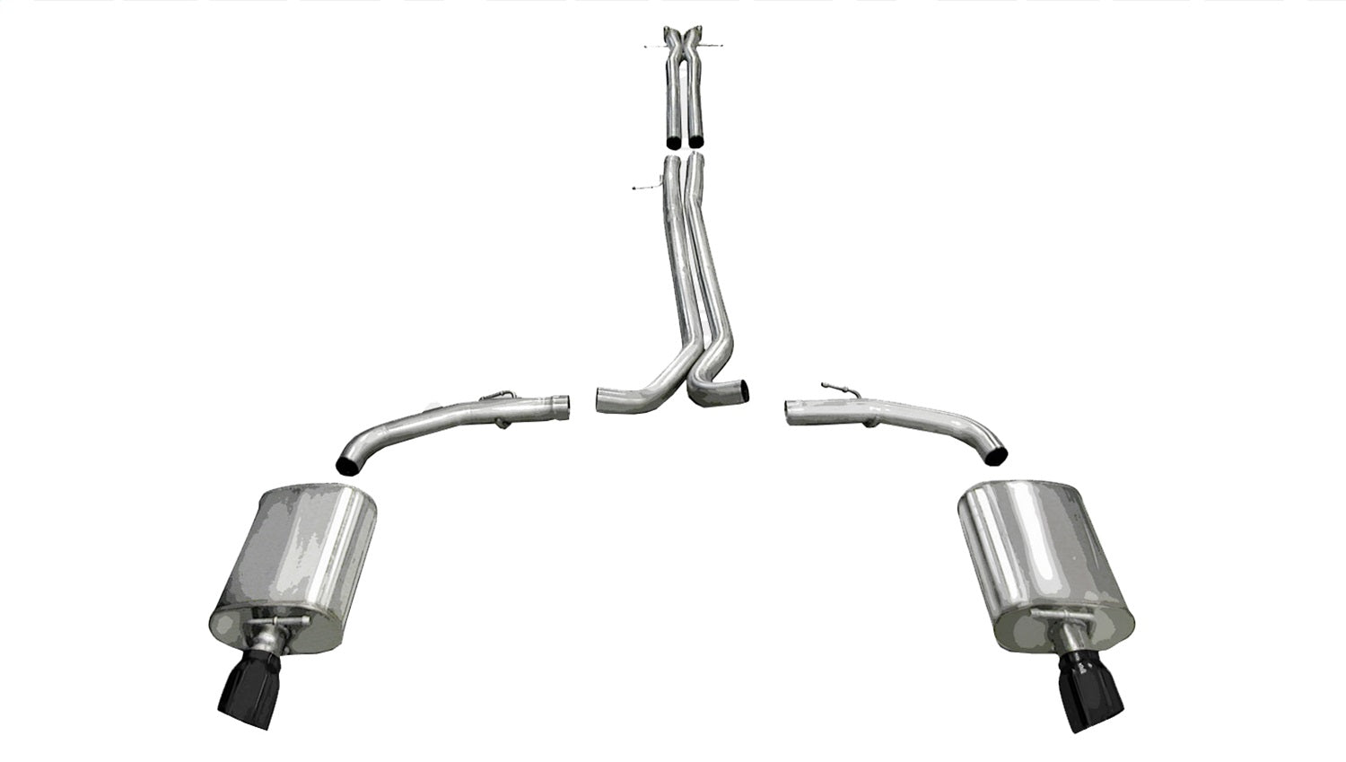 Corsa Performance 14315BLK 2.5in. Cat-Back Dual Rear Exit with Single 4.0in. Black PVD Pro-Series Tips Corsa Performance 14315BLK