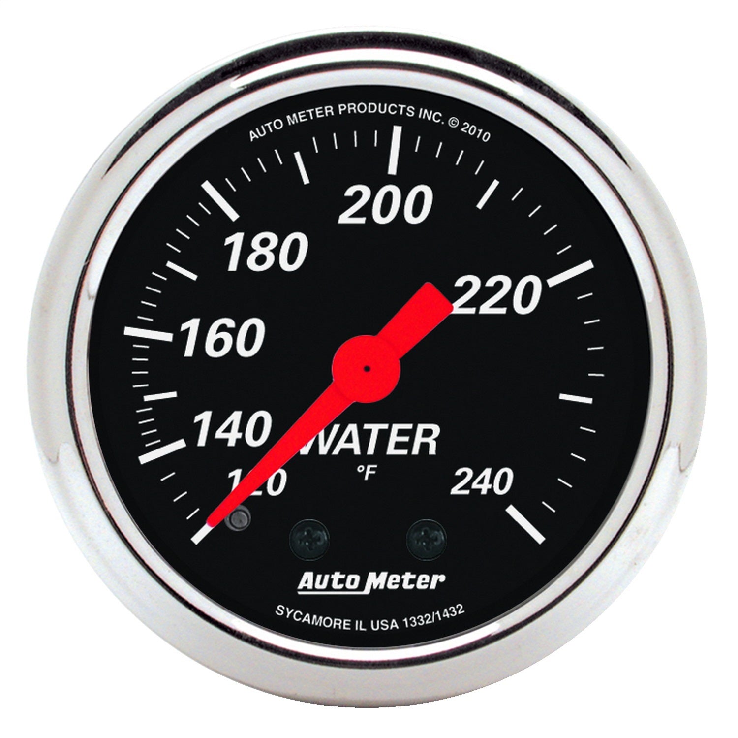 AutoMeter 1432 GAUGE; WATER TEMP; 2 1/16in.; 120-240deg.F; MECH; DESIGNER BLACK AutoMeter 1432