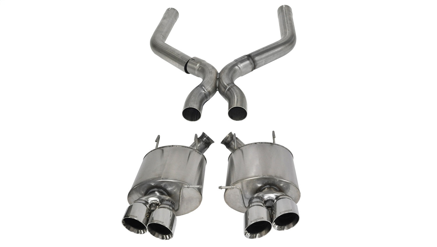 Corsa Performance 14323 3.0in. Axle-Back+X-Pipe Dual Rear Exit with Twin 4.0in. Polished Pro-Series Tips Corsa Performance 14323
