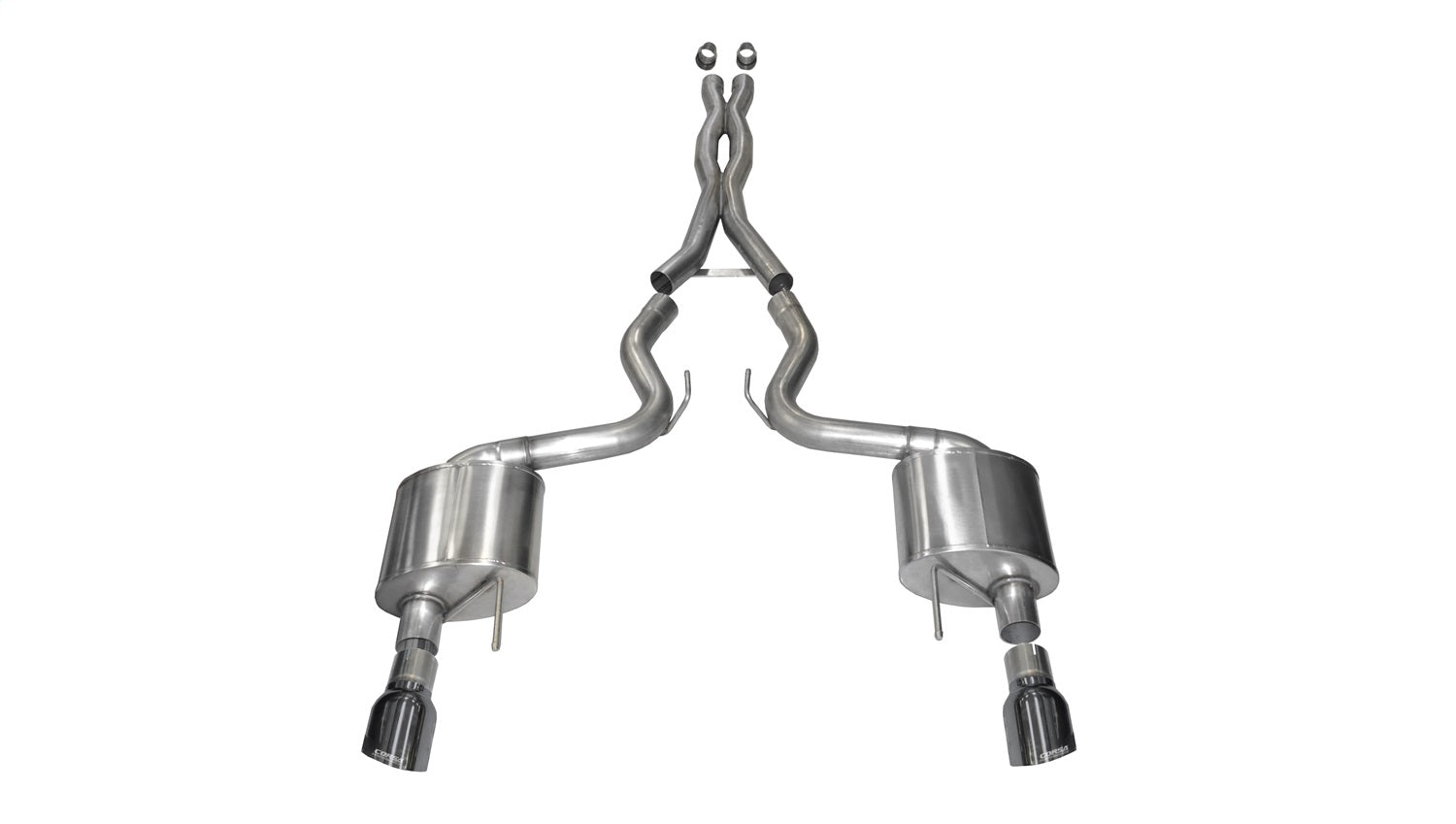 Corsa Performance 14332GNM 3.0in. Cat-Back Dual Rear Exit with Single 4.5in. Gunmetal PVD Pro-Series Tips Corsa Performance 14332GNM