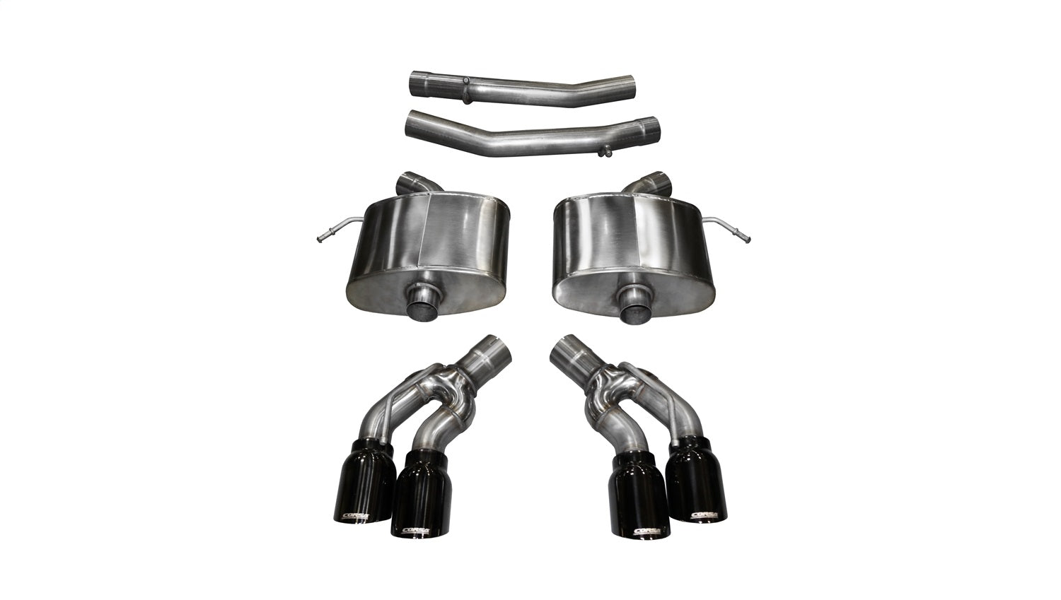 Corsa Performance 14357BLK 2.75in. Axle-Back Dual Rear Exit with Twin 4.0in. Black PVD Pro-Series Tips Corsa Performance 14357BLK
