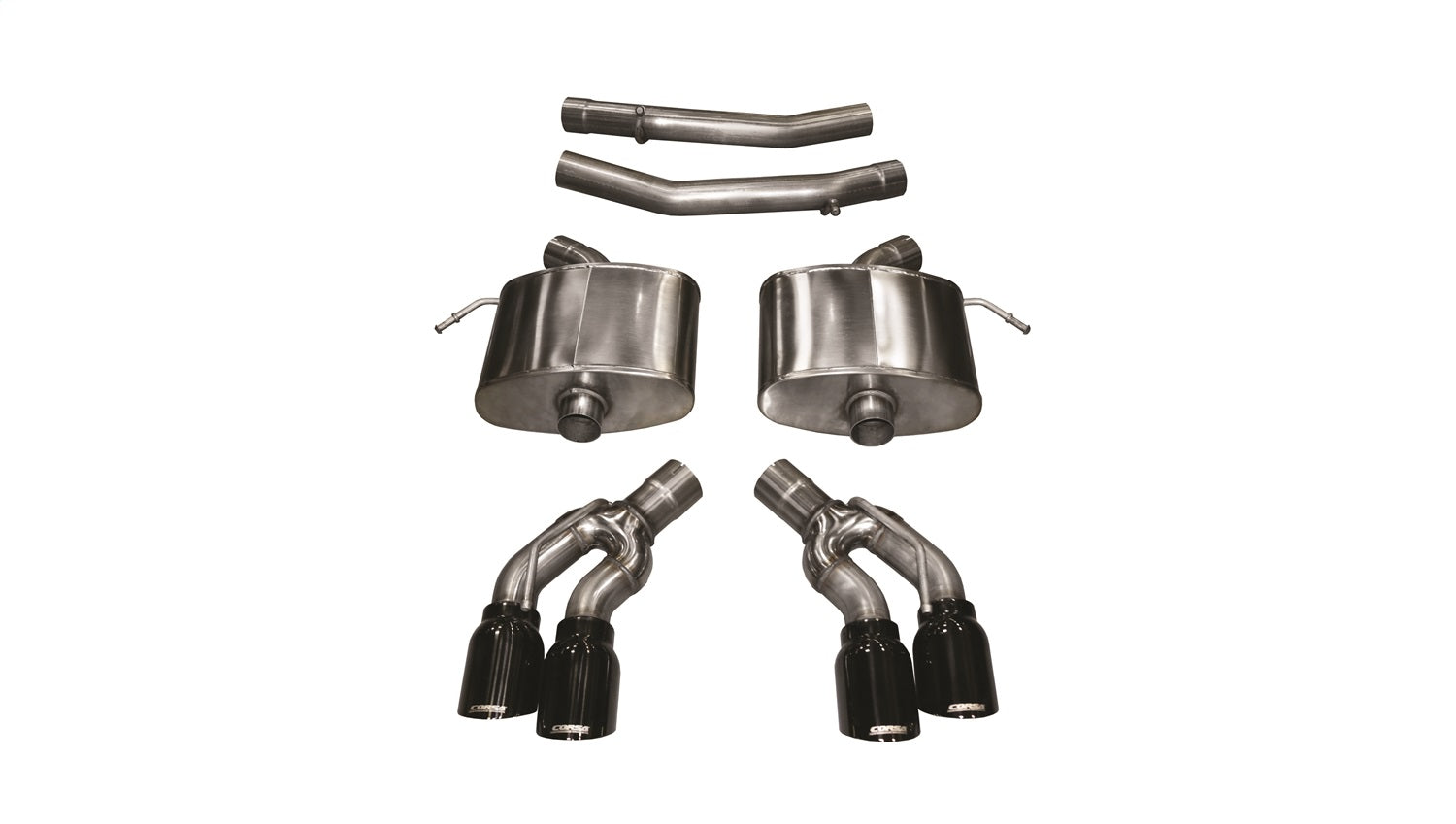 Corsa Performance 14358BLK 2.75in. Axle-Back Dual Rear Exit with Twin 4.0in. Black PVD Pro-Series Tips Corsa Performance 14358BLK