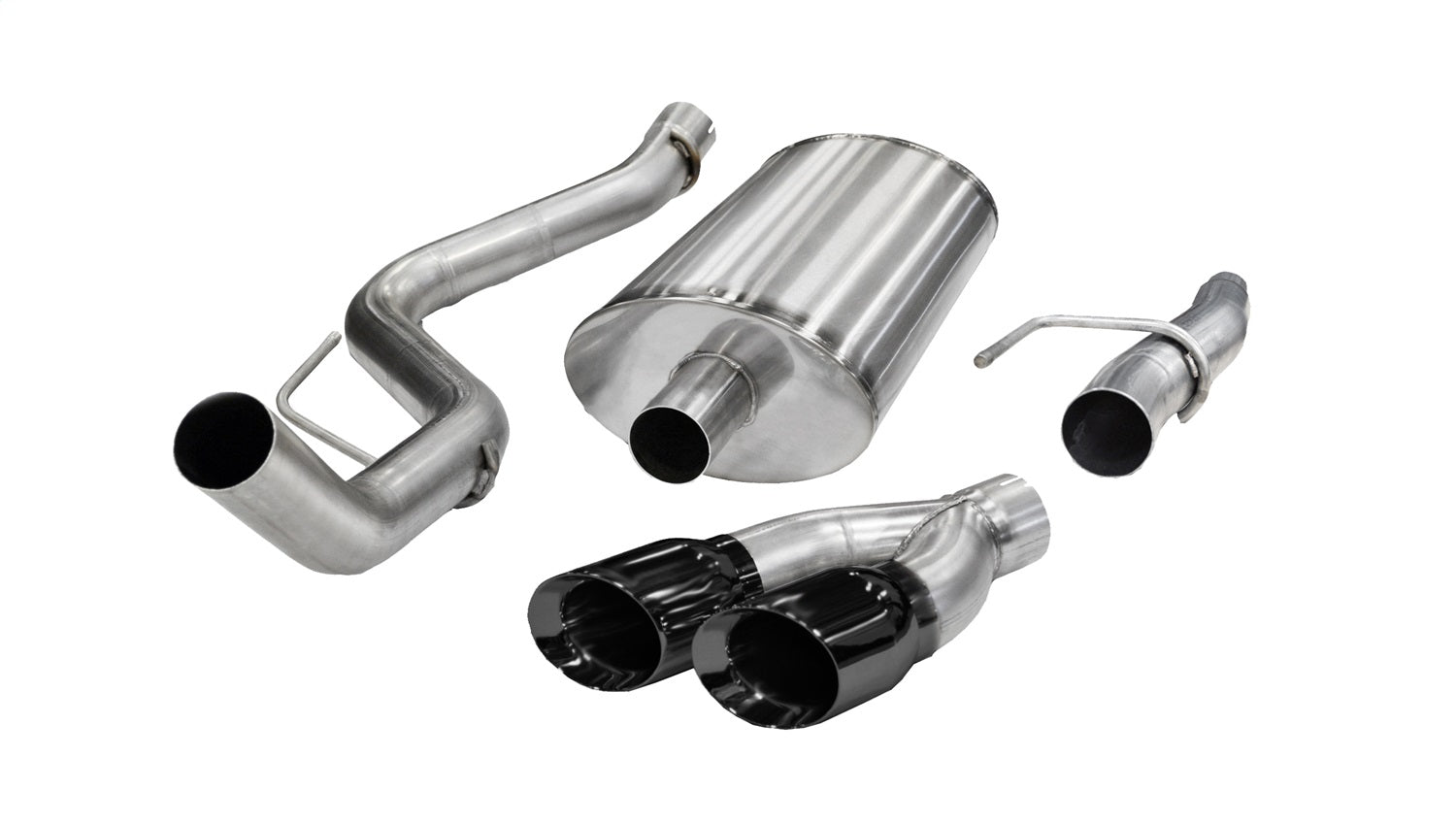 Corsa Performance 14393BLK 3.0in. Cat-Back Single Side Exit with Twin 4.0in. Black PVD Pro-Series Tips Corsa Performance 14393BLK