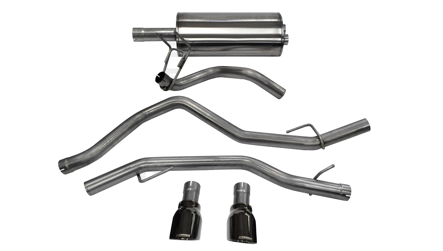 Corsa Performance 14405BLK 3.0in. Cat-Back Dual Rear Exit with Single 4.5in. Black PVD Pro-Series Tips Corsa Performance 14405BLK