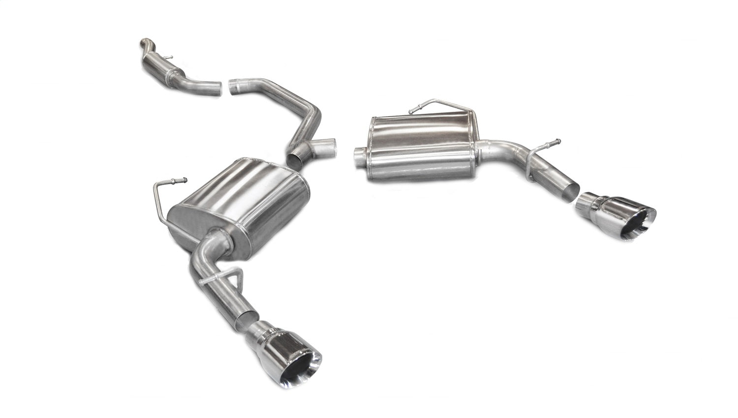 Corsa Performance 14413 2.5in. Cat-Back Dual Rear Exit with Single 4.0in. Polished Pro-Series Tips Corsa Performance 14413