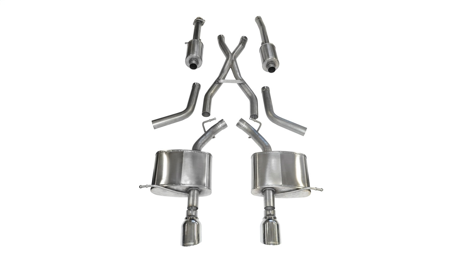 Corsa Performance 14459 2.5in. Cat-Back Dual Rear Exit with Single 4.5in. Polished Pro-Series Tips Corsa Performance 14459