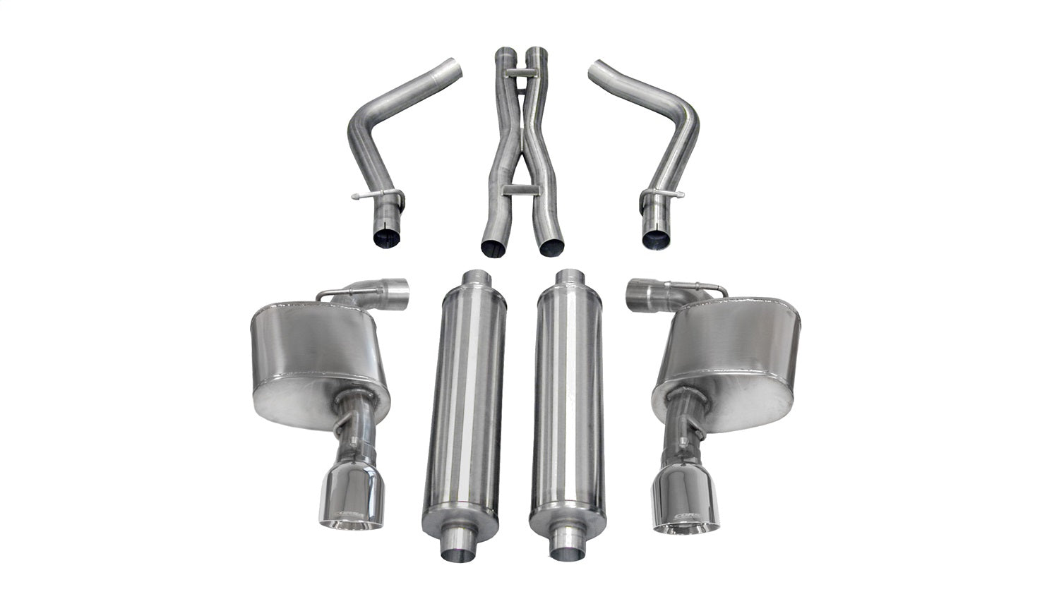 Corsa Performance 14463 2.75in. Cat-Back Dual Rear Exit with Single 4.5in. Polished Pro-Series Tips Corsa Performance 14463