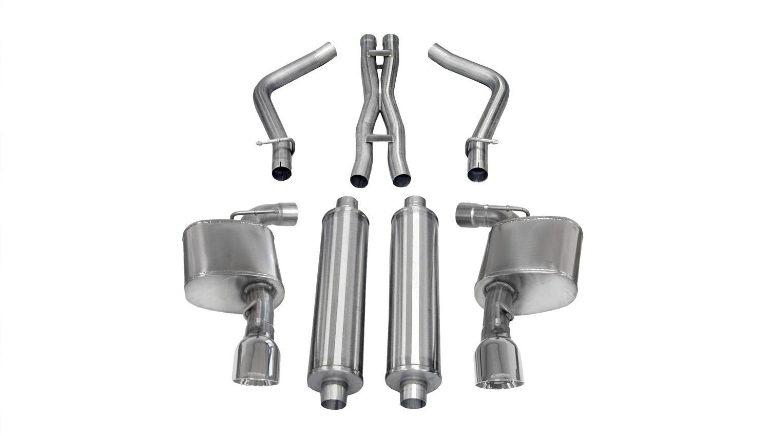 Corsa Performance 14464 2.75in. Cat-Back Dual Rear Exit with Single 4.5in. Polished Pro-Series Tips Corsa Performance 14464