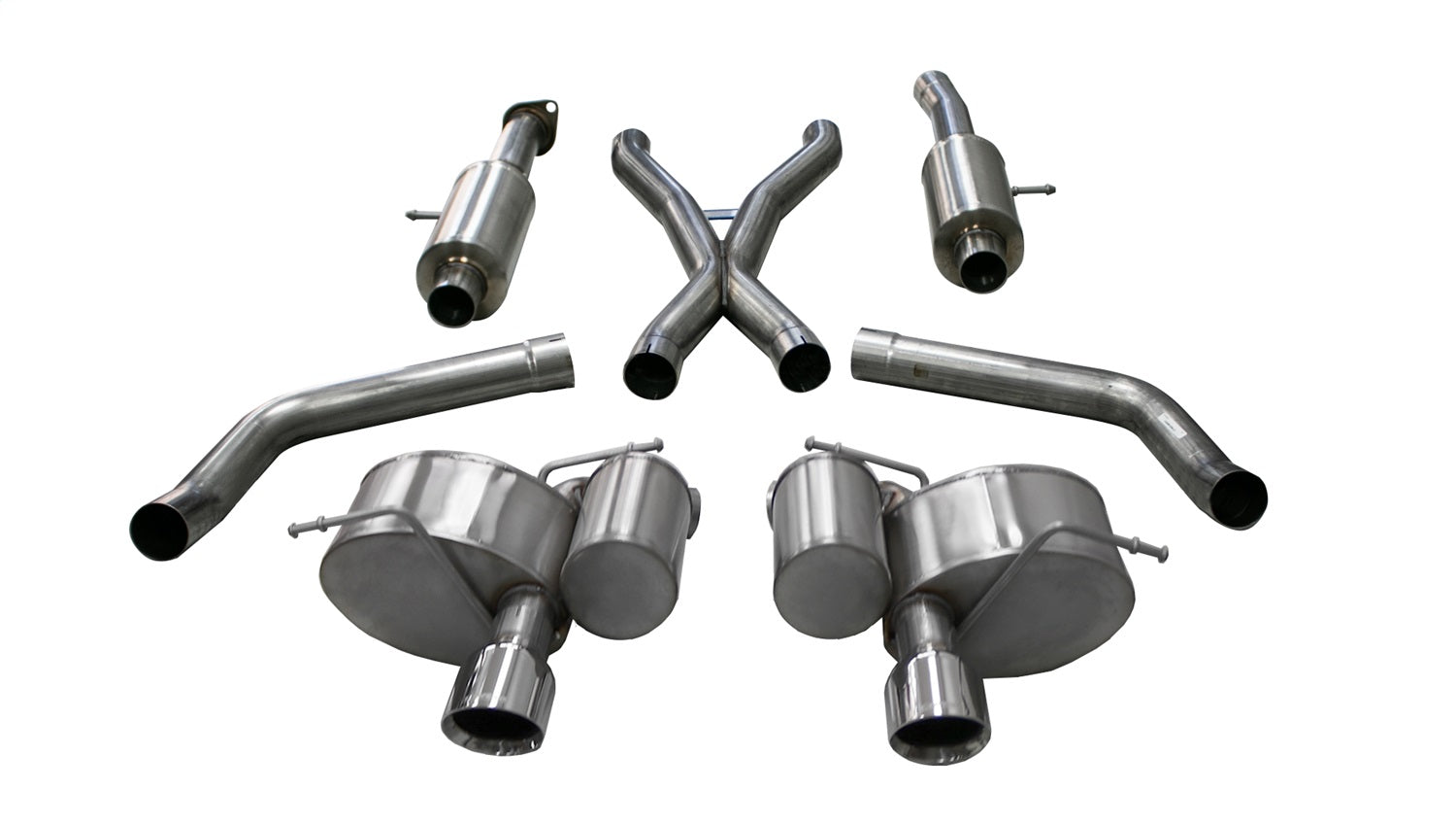 Corsa Performance 14466 2.75in. Cat-Back Dual Rear Exit with Single 4.5in. Polished Pro-Series Tips Corsa Performance 14466