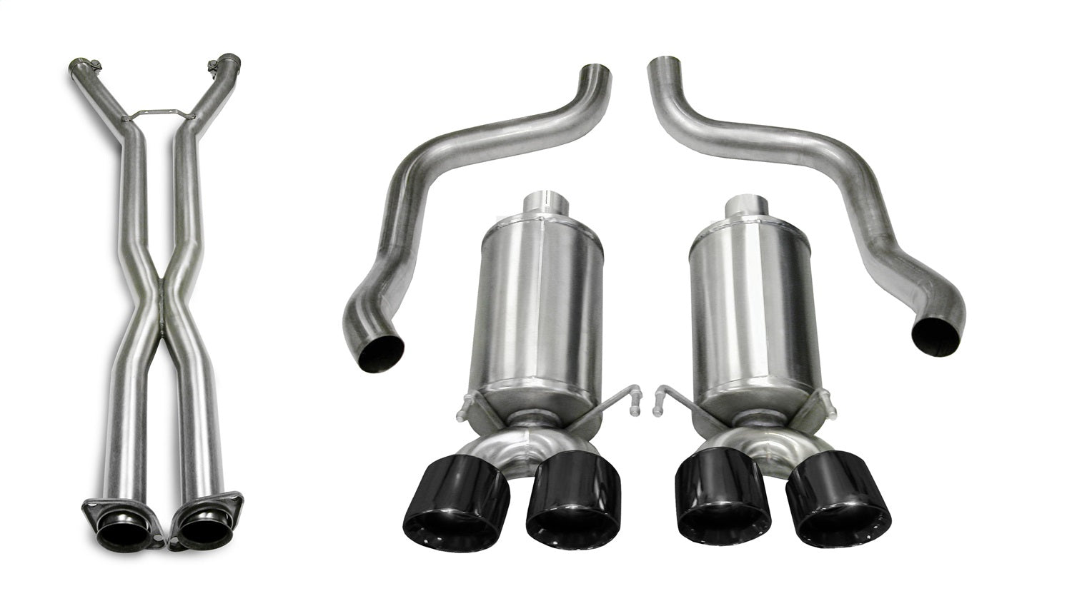 Corsa Performance 14469CB4BLK 2.5in. Cat-Back Dual Rear Exit with Twin 3.5in. Black PVD Pro-Series Tips Corsa Performance 14469CB4BLK
