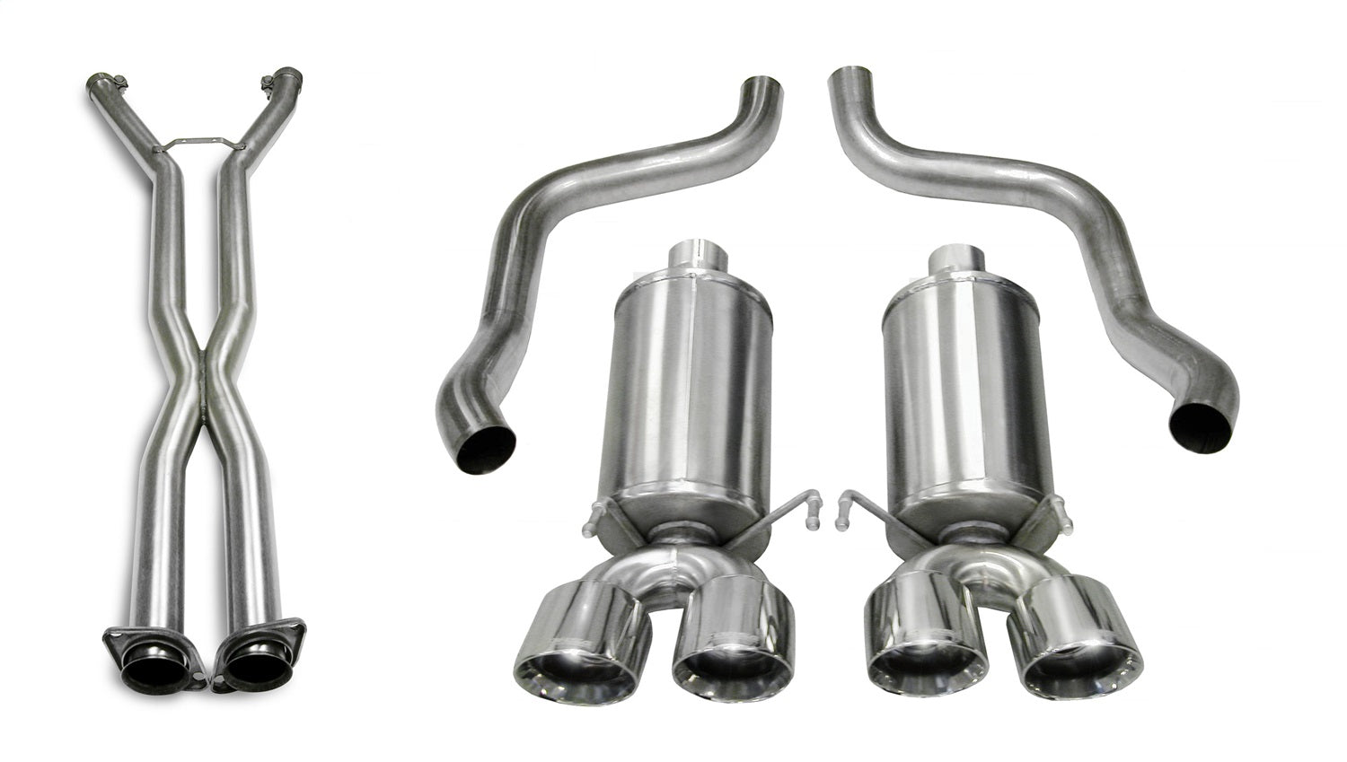 Corsa Performance 14469CB4 2.5in. Cat-Back Dual Rear Exit with Twin 3.5in. Polished Pro-Series Tips Corsa Performance 14469CB4