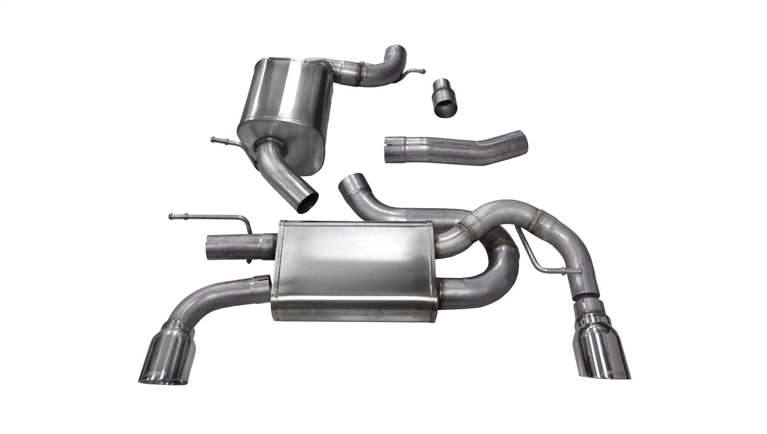 Corsa Performance 14491 3.0in. Cat-Back Dual Rear Exit with Single 4.0in. Polished Pro-Series Tips Corsa Performance 14491