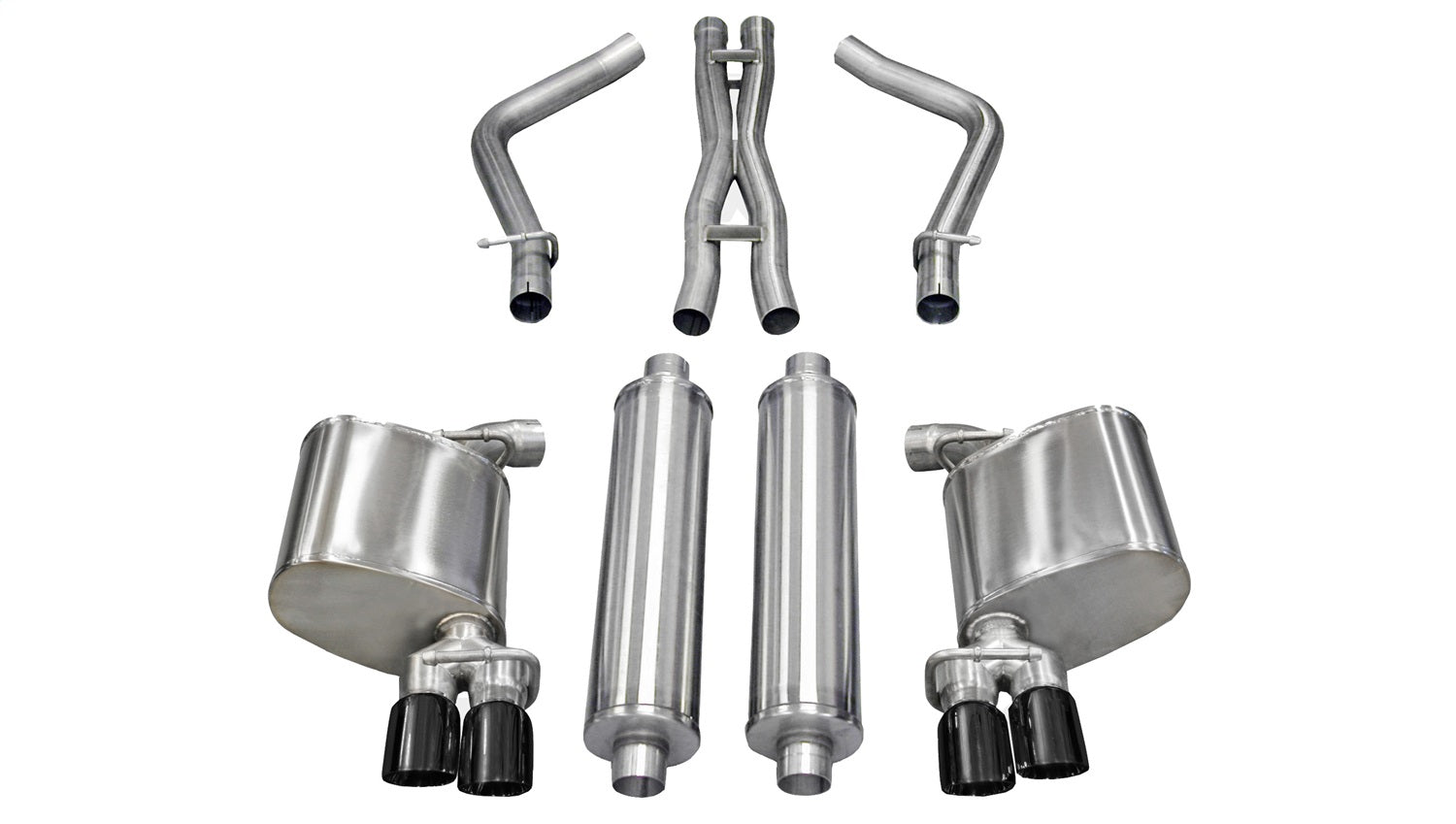 Corsa Performance 14522BLK 2.5in. Cat-Back Dual Rear Exit with Twin 3.0in. Black PVD Pro-Series Tips Corsa Performance 14522BLK