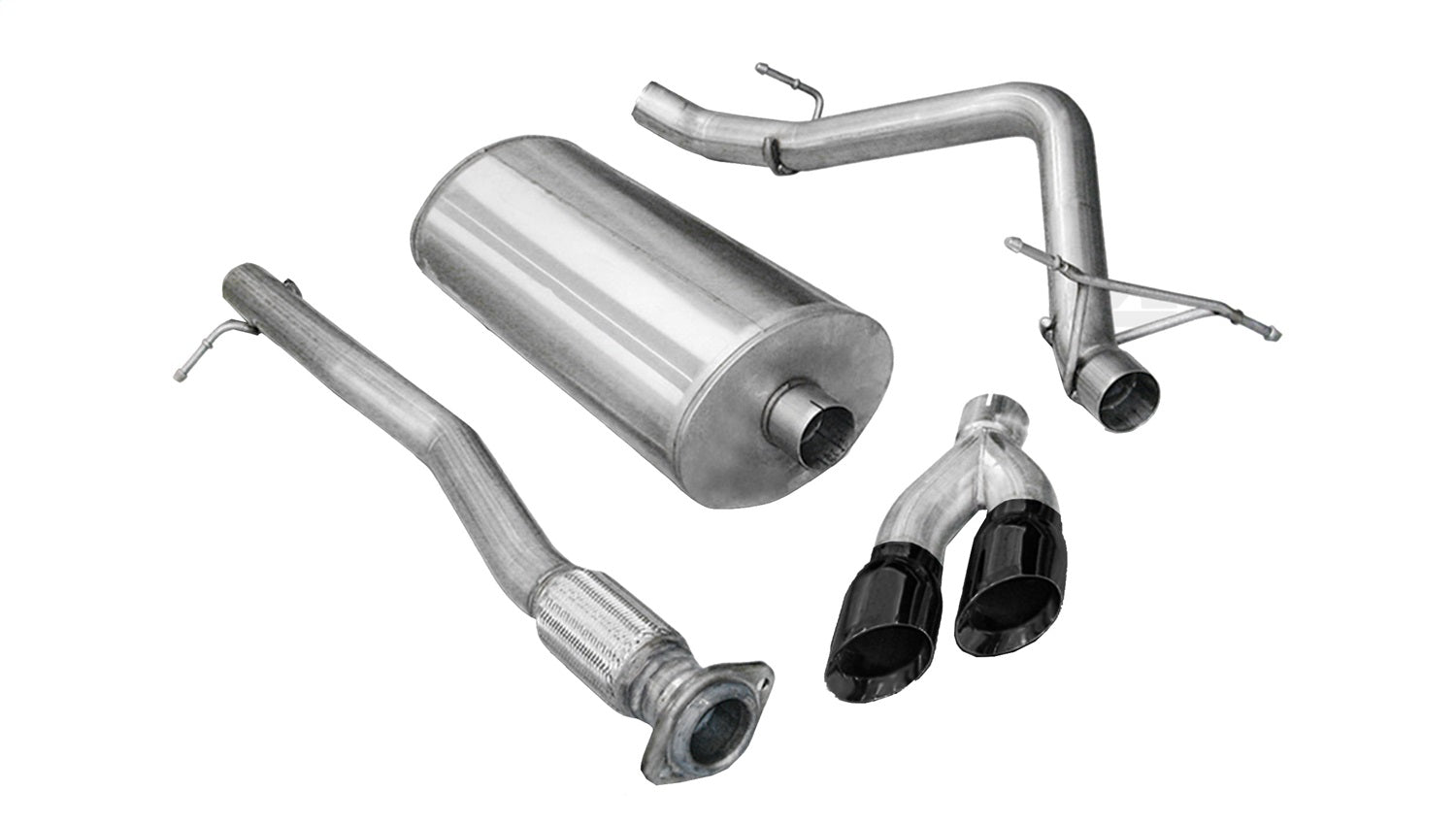 Corsa Performance 14523BLK 3.0in. Cat-Back Single Side Exit with Twin 4.0in. Black PVD Pro-Series Tips Corsa Performance 14523BLK