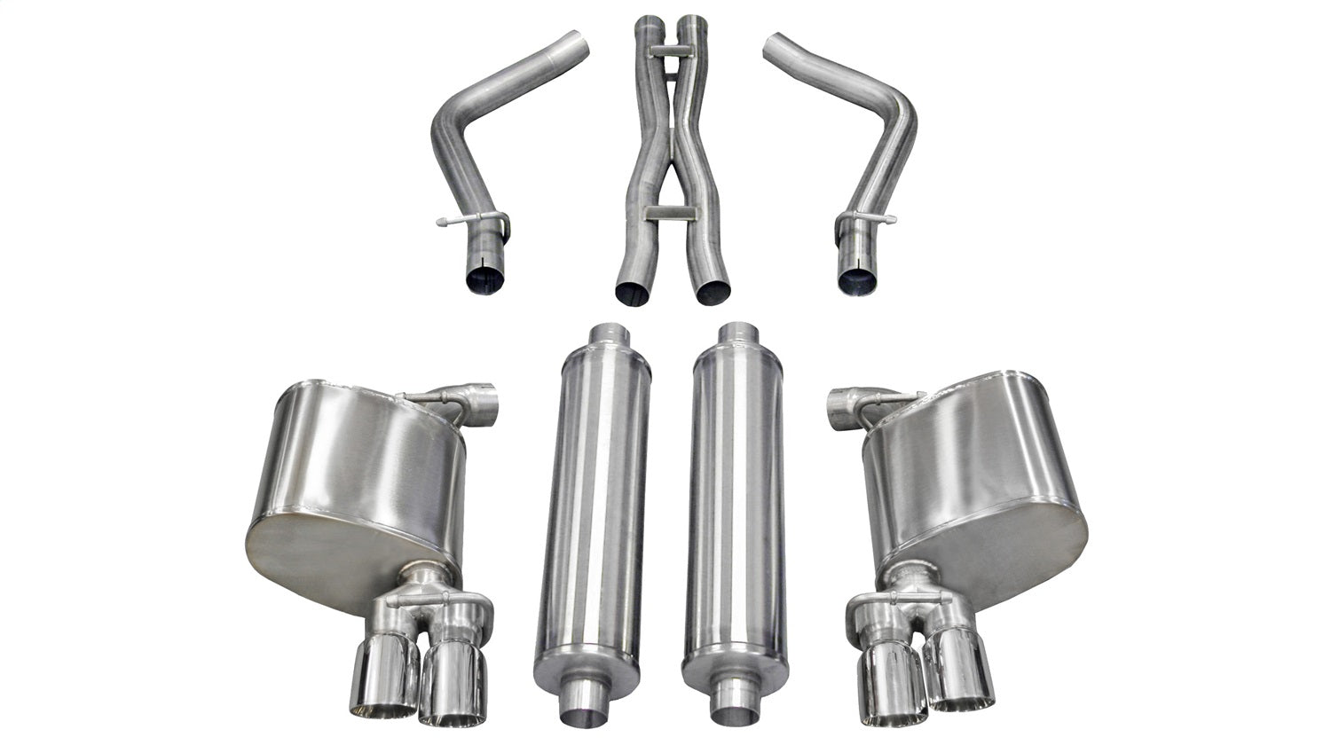 Corsa Performance 14525 2.5in. Cat-Back Dual Rear Exit with Twin 3.0in. Polished Pro-Series Tips Corsa Performance 14525