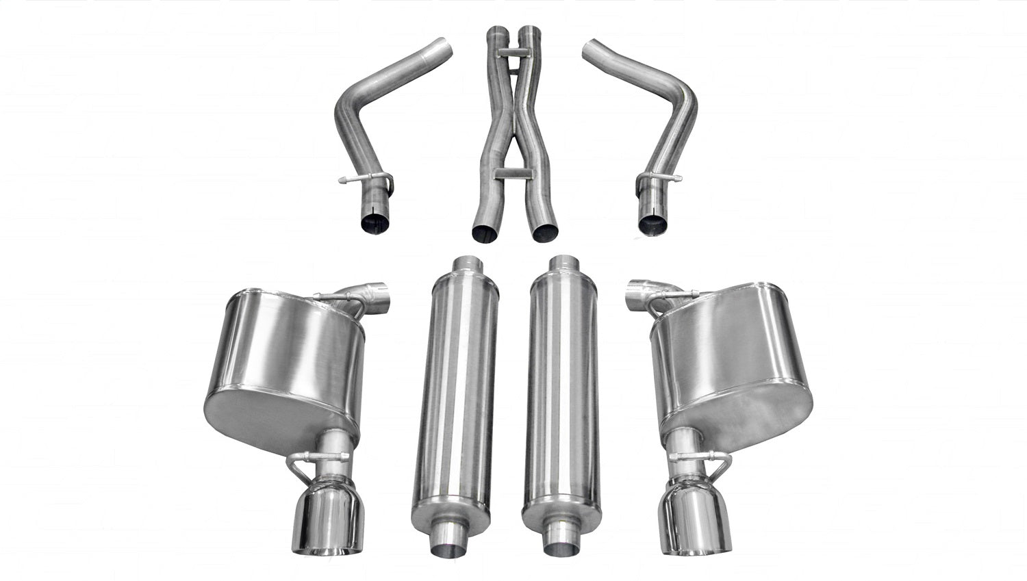 Corsa Performance 14537 2.5in. Cat-Back Dual Rear Exit with Single 4.5in. Polished Pro-Series Tips Corsa Performance 14537